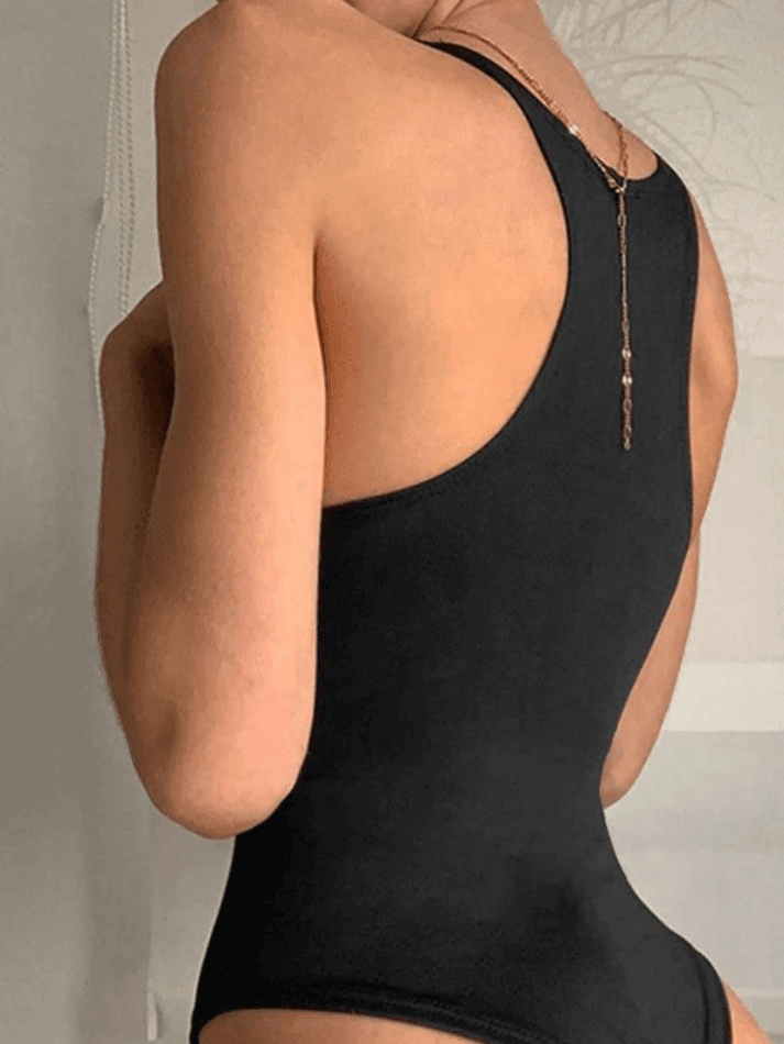 Plunge V Neck Sleeveless Bodysuit - AnotherChill