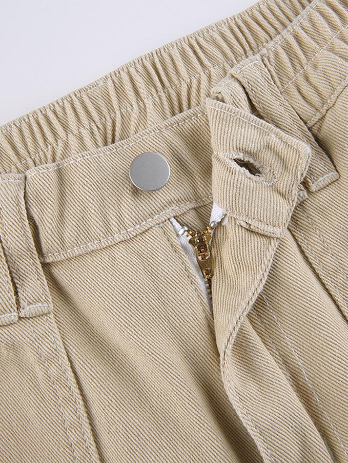 Pocket Detail Straight Cargo Jeans - AnotherChill