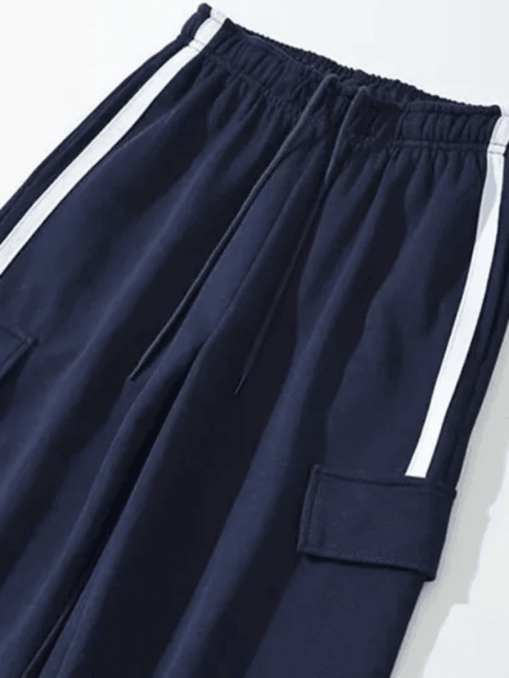 Pocket Side Stripe Baggy Sweatpants - AnotherChill