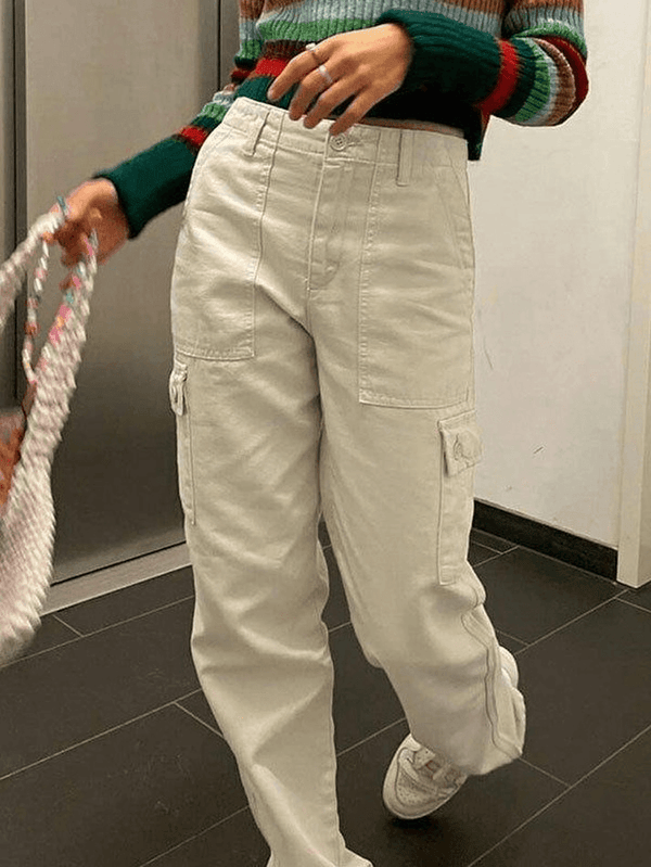 Pocket Straight Leg Cargo Jeans - AnotherChill