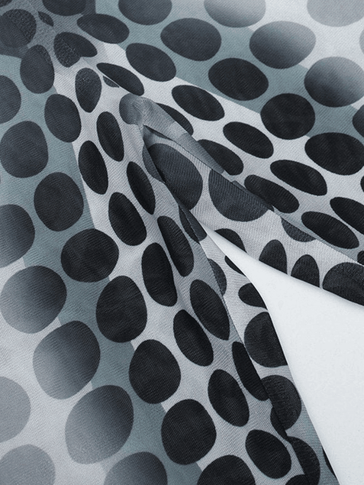 Polka Dot Mesh Flare Leg Pants - AnotherChill