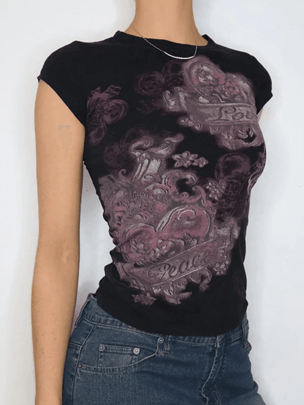 Print Slim Short Sleeve Tee - AnotherChill