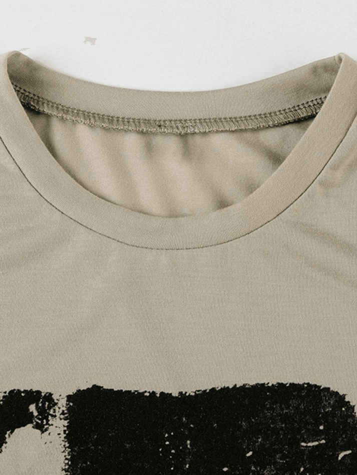 Printed Short Sleeve Crop Top - AnotherChill