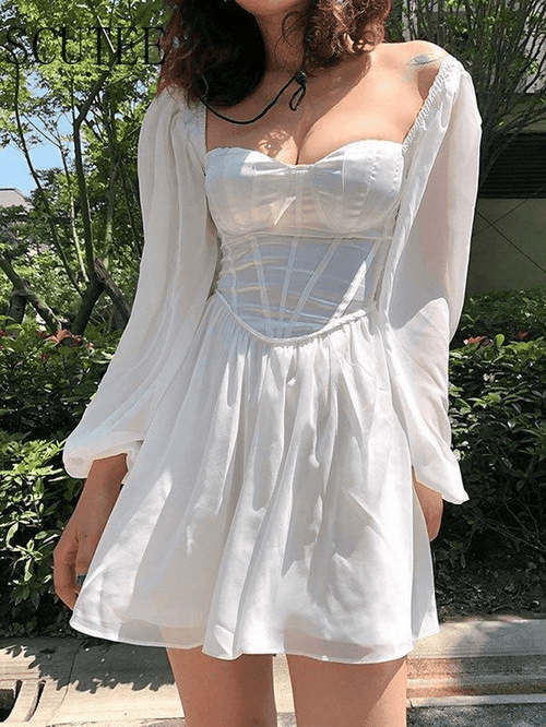 Puff Sleeve Corset Mini Dress – AnotherChill Puff Sleeve Corset Mini Dress – AnotherChill