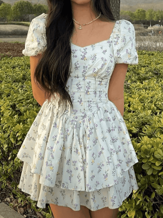 PUFF SLEEVE CORSET DRESS DAISY CHAINS main image 0