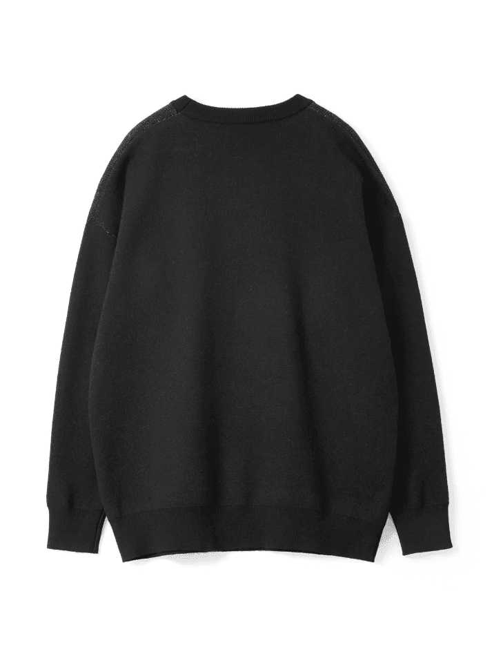 Punk Jacquard Black Pullover Sweater - AnotherChill