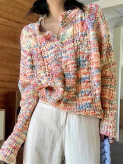 Rainbow Front Button Cardigan - AnotherChill