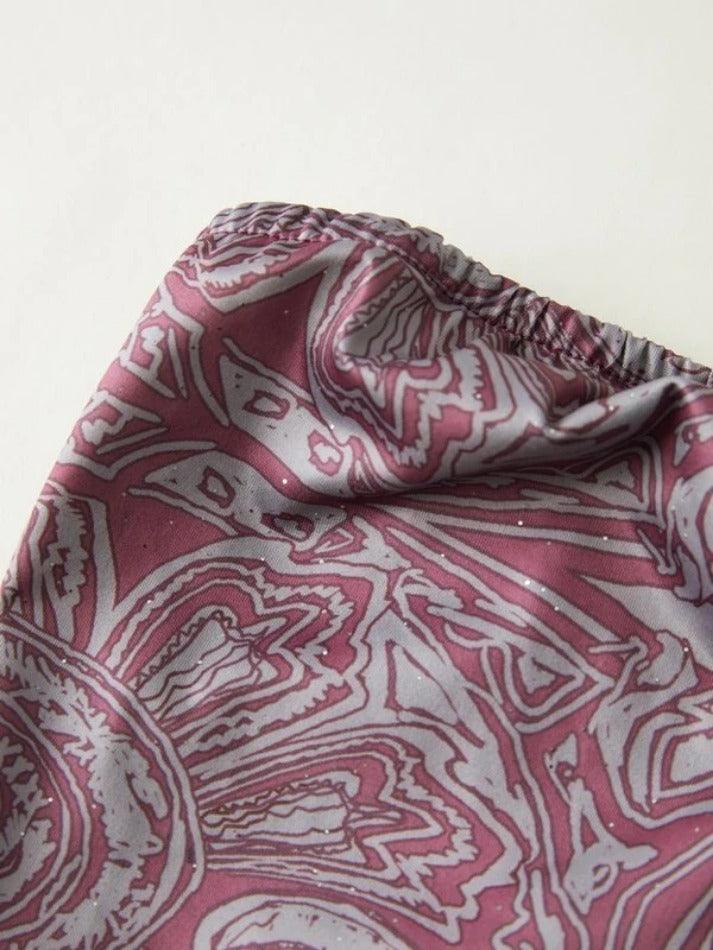 Random Print Bandeau Crop Top - AnotherChill