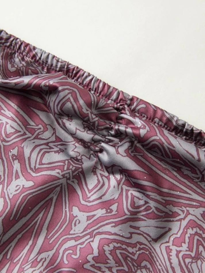Random Print Bandeau Crop Top - AnotherChill