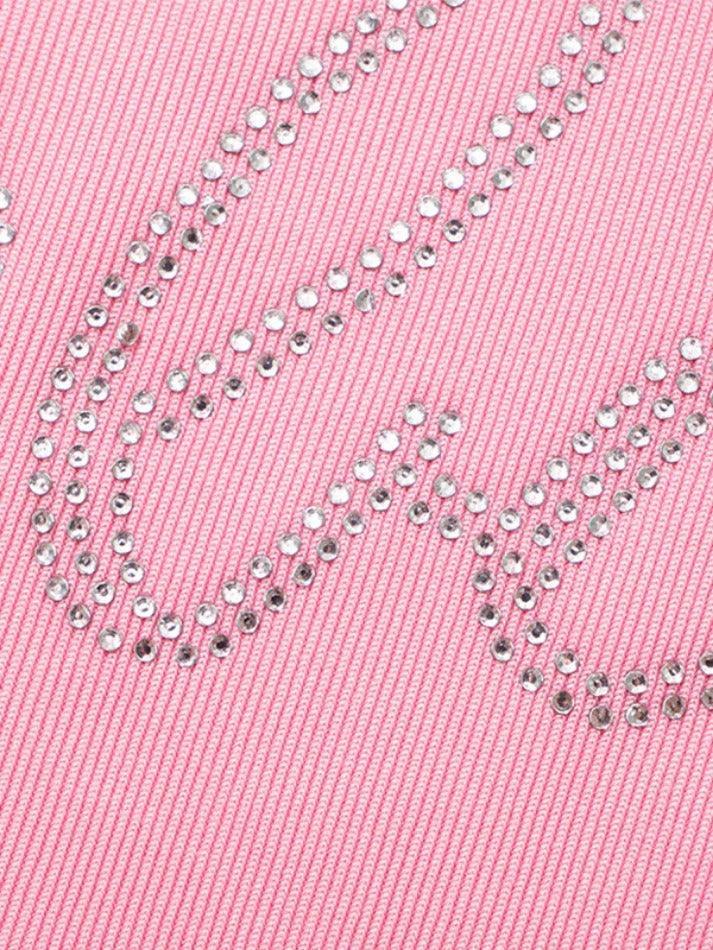 Rhinestone Print Crop Tank Top - AnotherChill