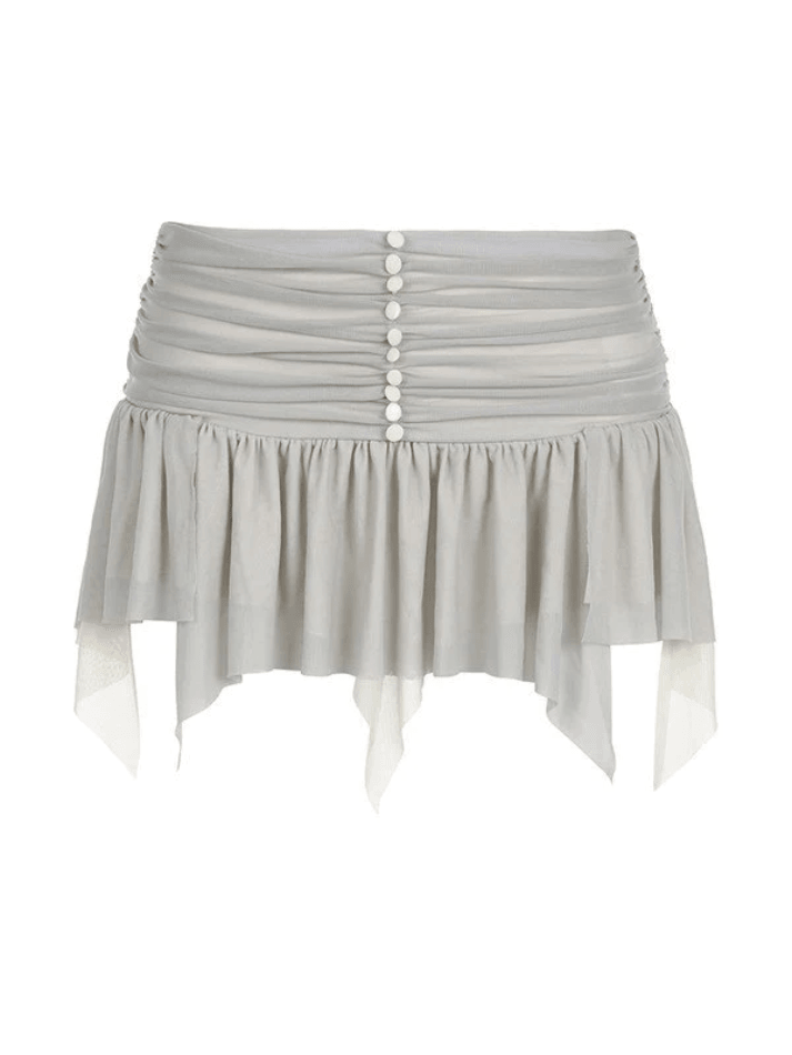Ruched Mesh Micro Mini Skirt - AnotherChill