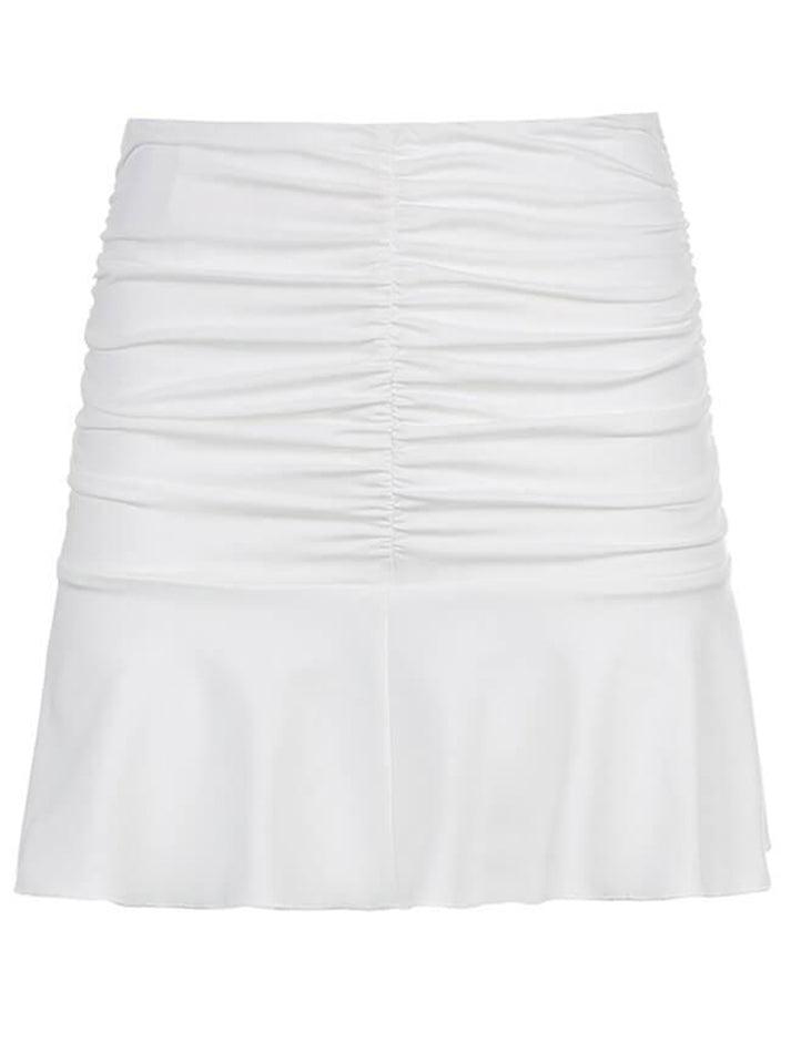 2023 Ruched Ruffle Mini Skirt White S in Skirts Online Store ...