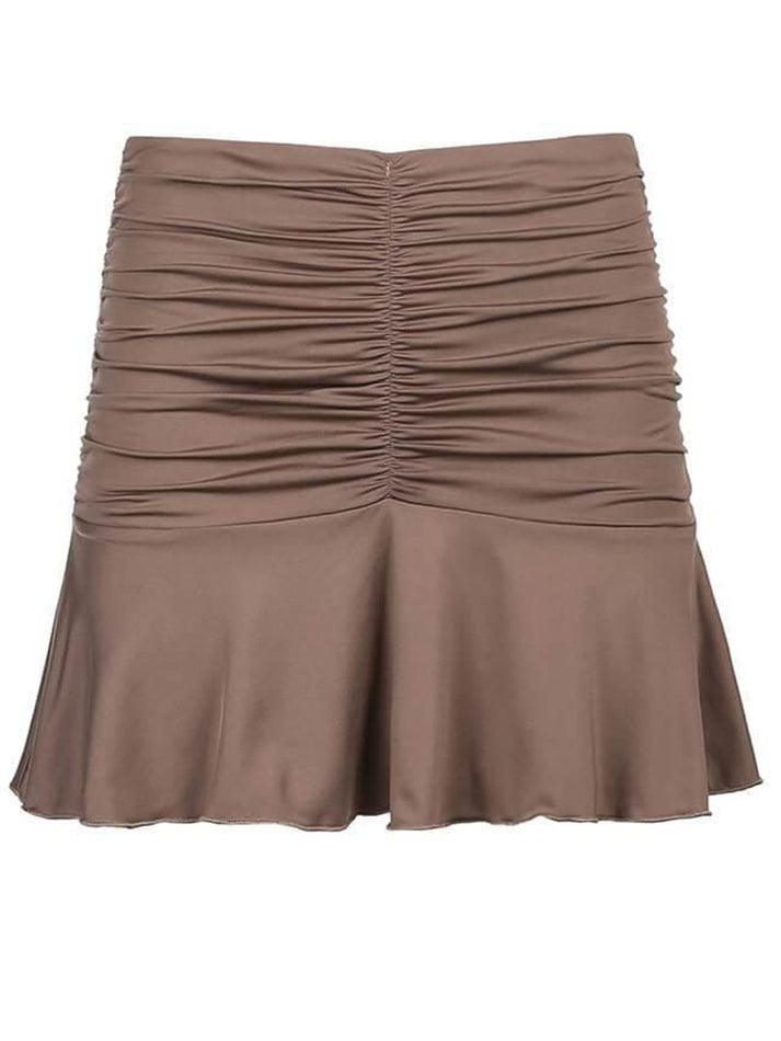 Ruched Ruffle Mini Skirt - AnotherChill