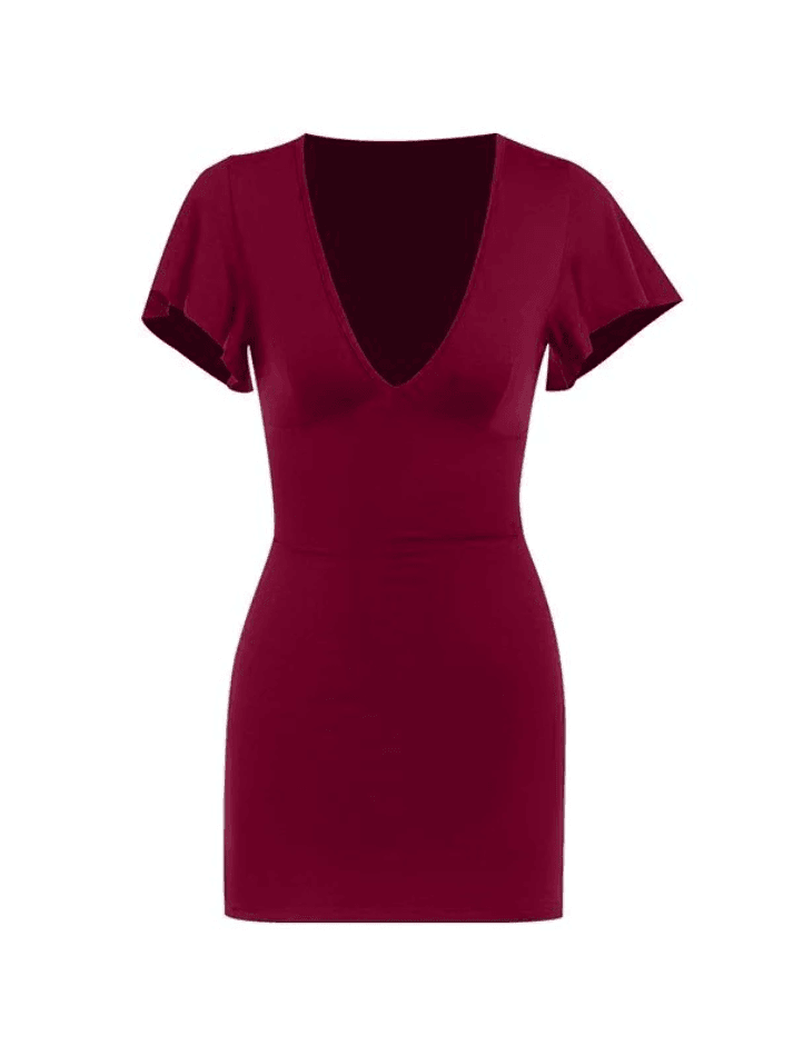 Ruffle Sleeve Bodycon Mini Dress - AnotherChill