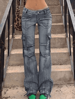 Seam Detail Pocket Cargo Jeans - AnotherChill