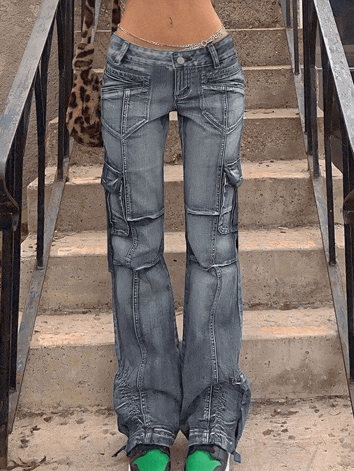 Seam Detail Pocket Cargo Jeans - AnotherChill