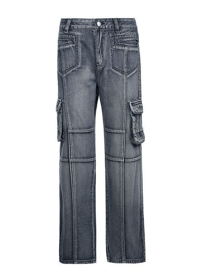 Seam Detail Pocket Cargo Jeans - AnotherChill