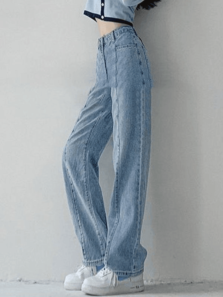 Seam Detail Washed Boyfriend Jeans - AnotherChill