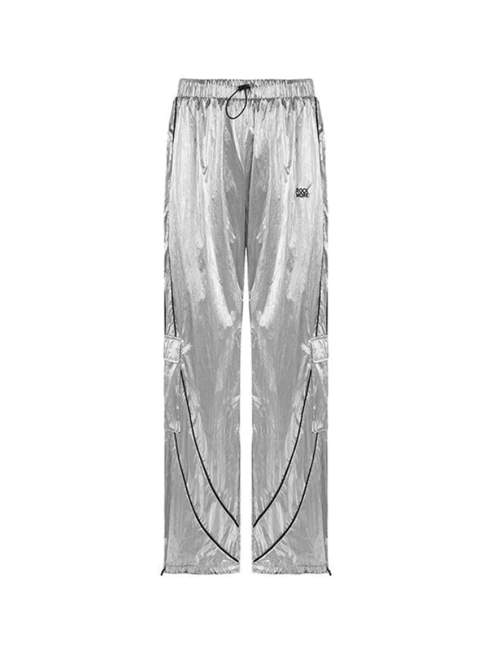 Shiny Stripe Wide Leg Pants - AnotherChill