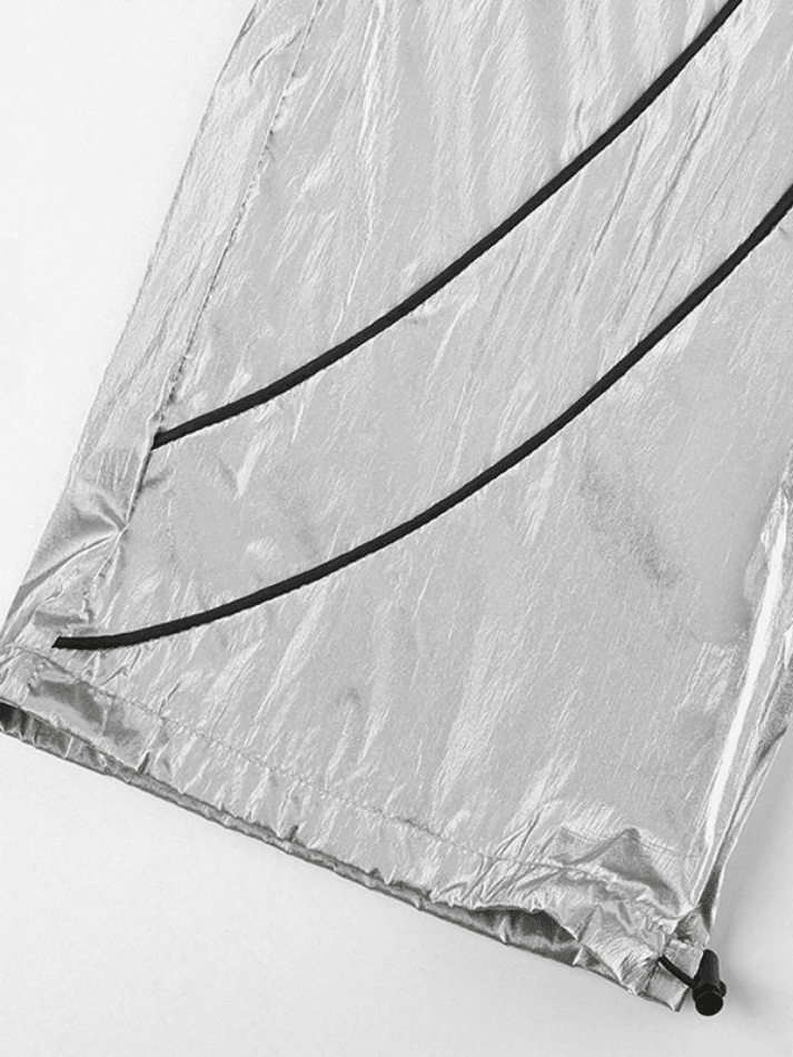 Shiny Stripe Wide Leg Pants - AnotherChill
