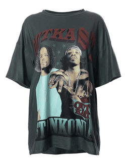 Short Sleeve Hip Pop Graphic Oversized Tee - AnotherChill