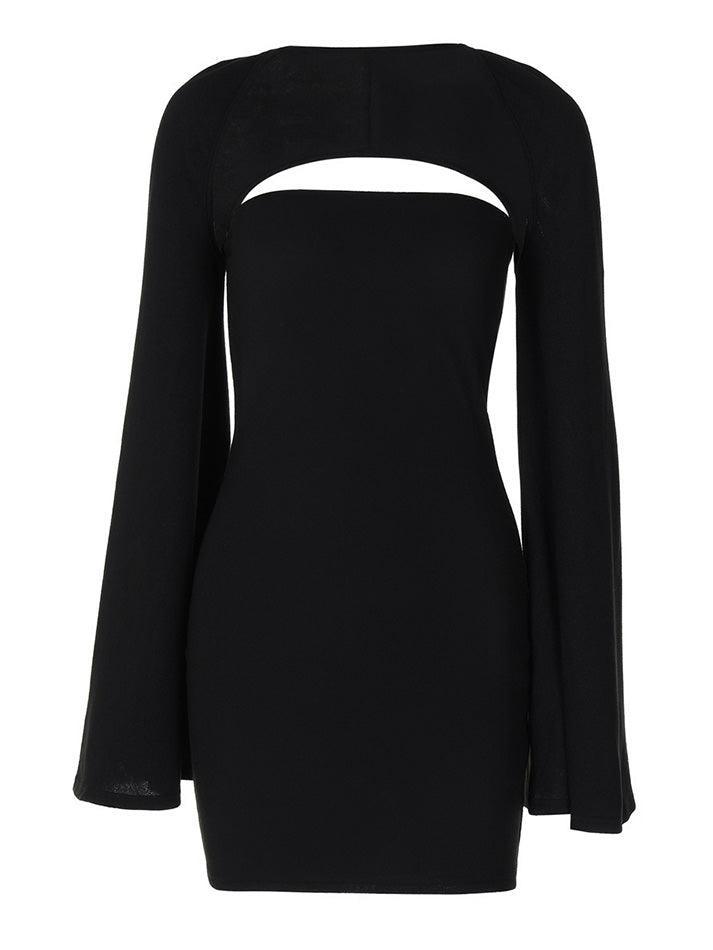 Shoulder Cape Long Sleeve Strapless Bodycon Dress – AnotherChill