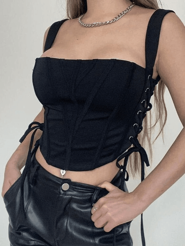 Side Lace Up Corset Top - AnotherChill