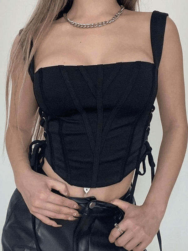 Side Lace Up Corset Top - AnotherChill