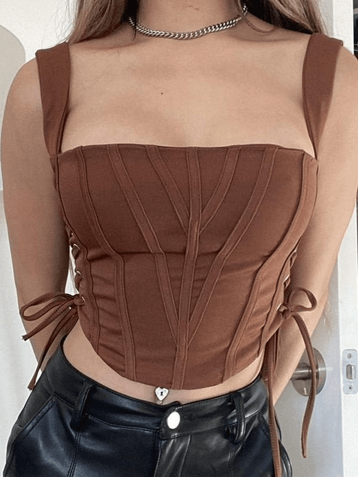 Side Lace Up Corset Top - AnotherChill