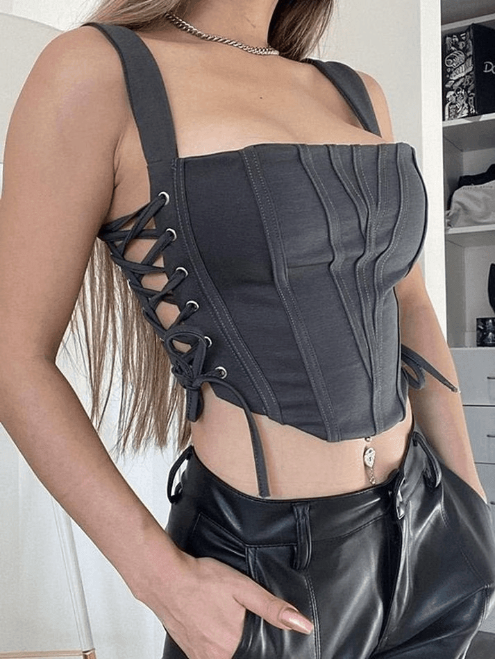Side Lace Up Corset Top - AnotherChill