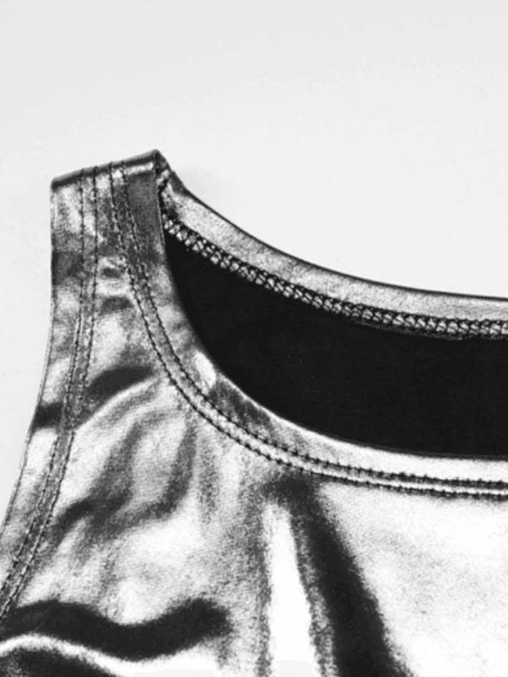 Side Tie Metallic Cropped Tank Top - AnotherChill