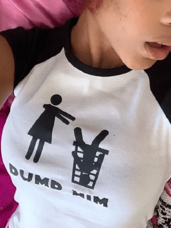 Sign Graphic Raglan Sleeve Crop Top - AnotherChill