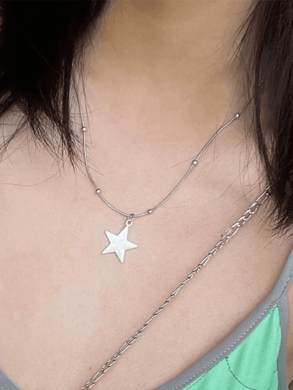 Silver Vintage Punk Star Necklace - AnotherChill