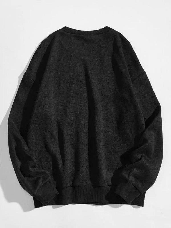 Skate Skull Print Oversize Sweatshirt - AnotherChill