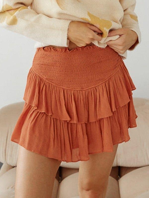 Smock Tiered Ruffle Mini Skirt - AnotherChill