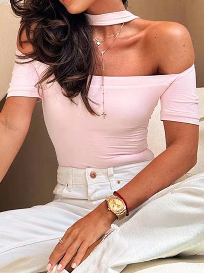 Solid Color Cutout Mock Neck Bodysuits - AnotherChill