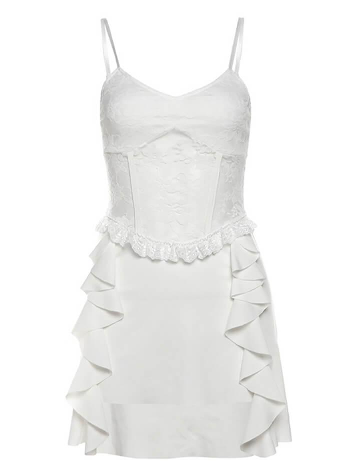 Solid Color High Waist Halter Backless Mini Dress - AnotherChill