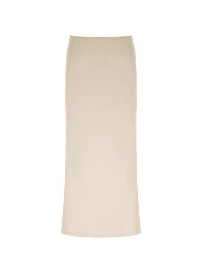 Solid Color Stretch Maxi Skirt - AnotherChill