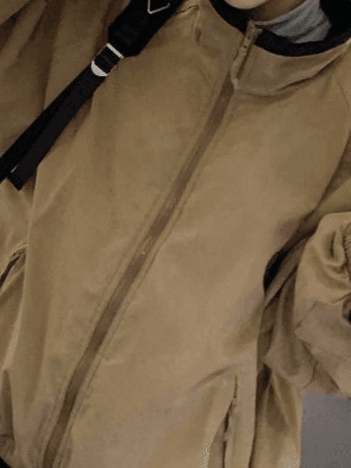 Solid Color Vintage Zip-Up Jacket - AnotherChill