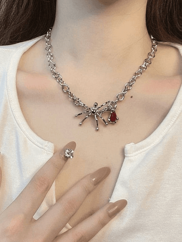 Spider Drop Pendant Chain Necklace - AnotherChill