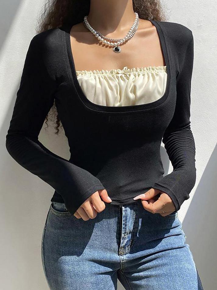 Square collar Lace Crop Top AnotherChill