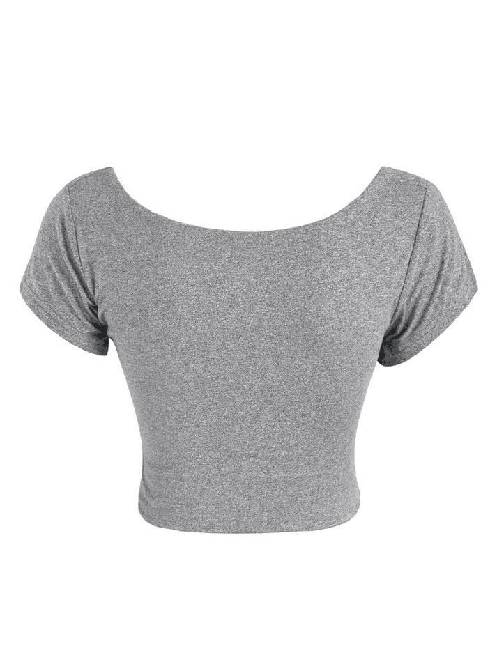 Square Neck Solid Crop Top - AnotherChill