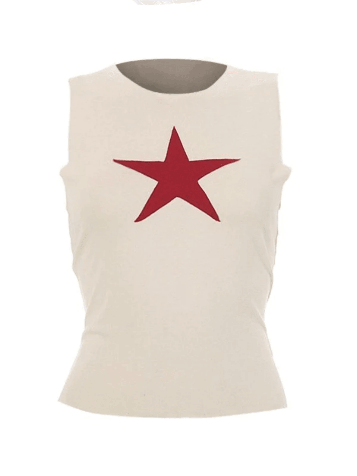 Star Patch Cropped Tank Top - AnotherChill