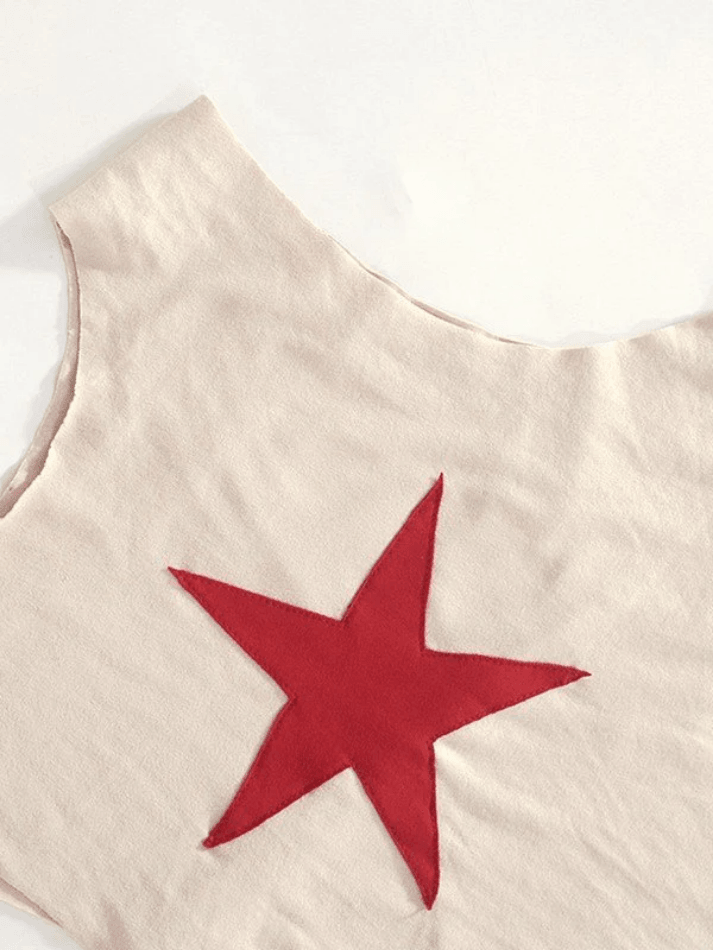 Star Patch Cropped Tank Top - AnotherChill