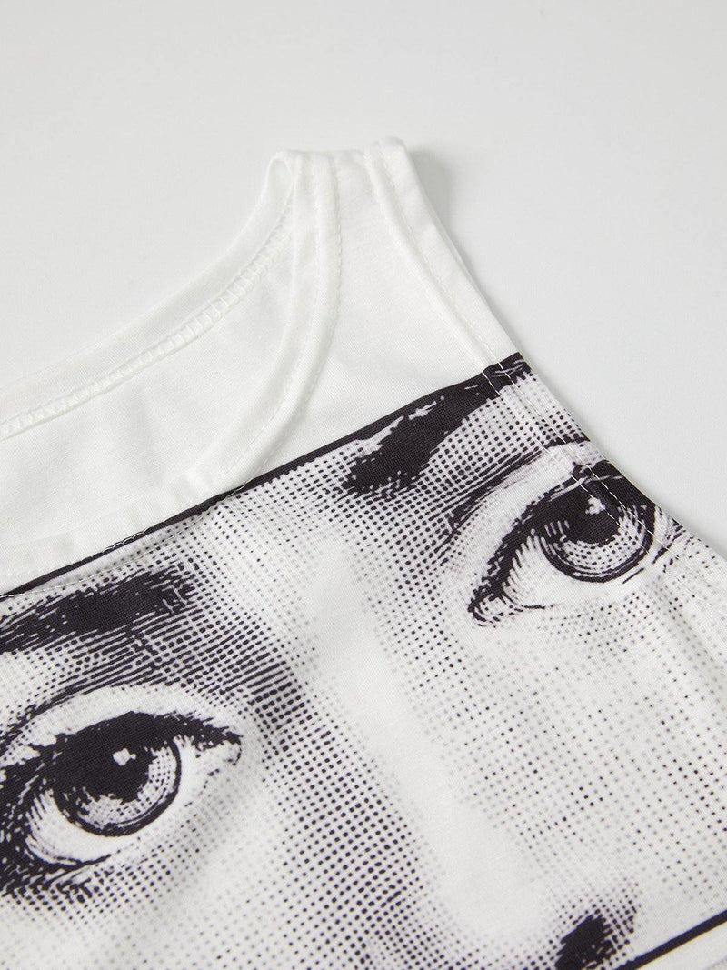 Staring Eye Graphic Crop Tank Top AnotherChill