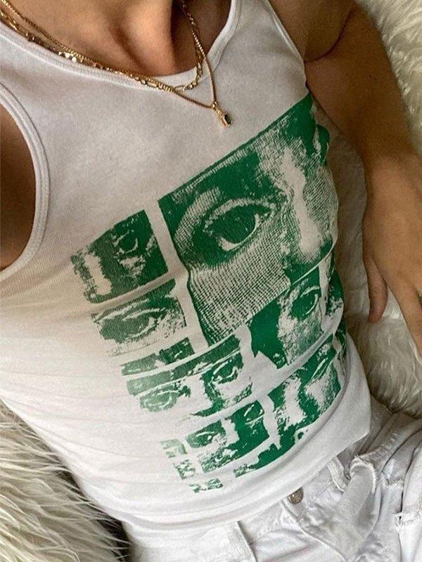 Staring Eye Graphic Crop Tank Top AnotherChill