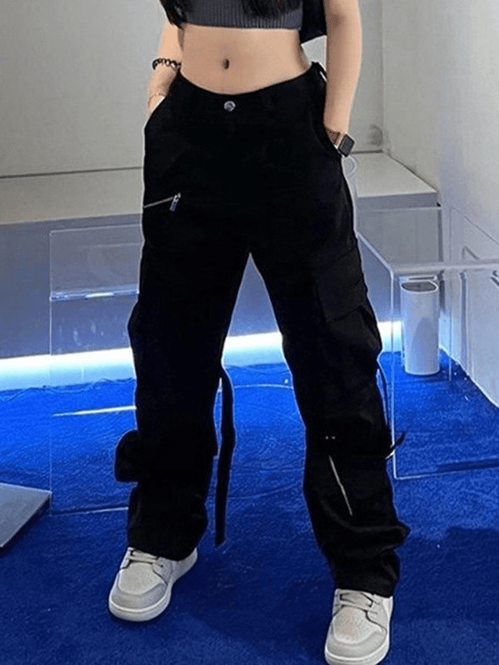 Strap Detail Pocket Cargo Pants - AnotherChill
