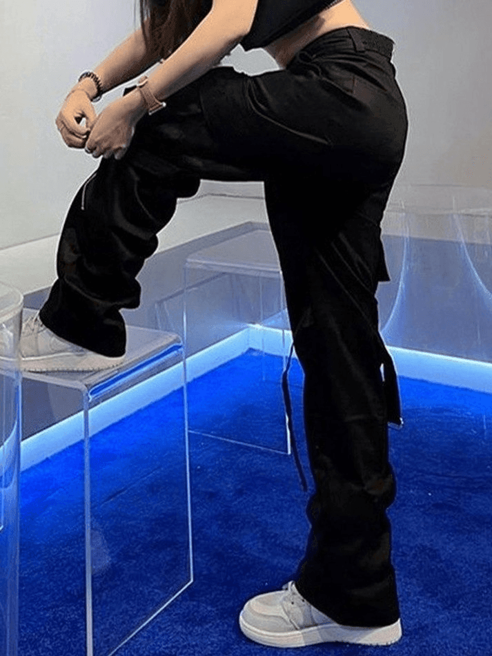 Strap Detail Pocket Cargo Pants - AnotherChill