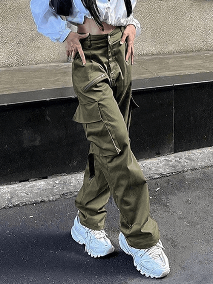Strap Detail Pocket Cargo Pants - AnotherChill