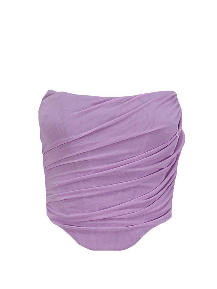 Strapless Boned Mesh Bustier Corset Crop Top - AnotherChill